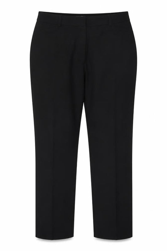 CC Womens Black Polyester Chino Trousers Size 16 Regular Hook & Eye