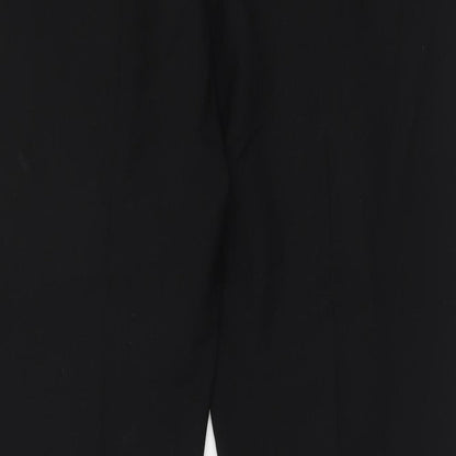 Country Casuals Womens Black Polyester Chino Trousers Size 16 Regular Hook & Eye