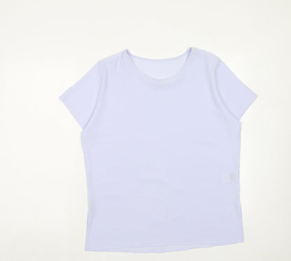 St Bernard Womens Purple Polyester Basic T-Shirt Size 14 Round Neck
