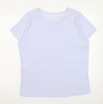 St Bernard Womens Purple Polyester Basic T-Shirt Size 14 Round Neck