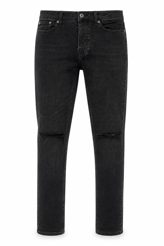 Topman Mens Black Cotton Skinny Jeans Size 30 in L30 in Regular Button