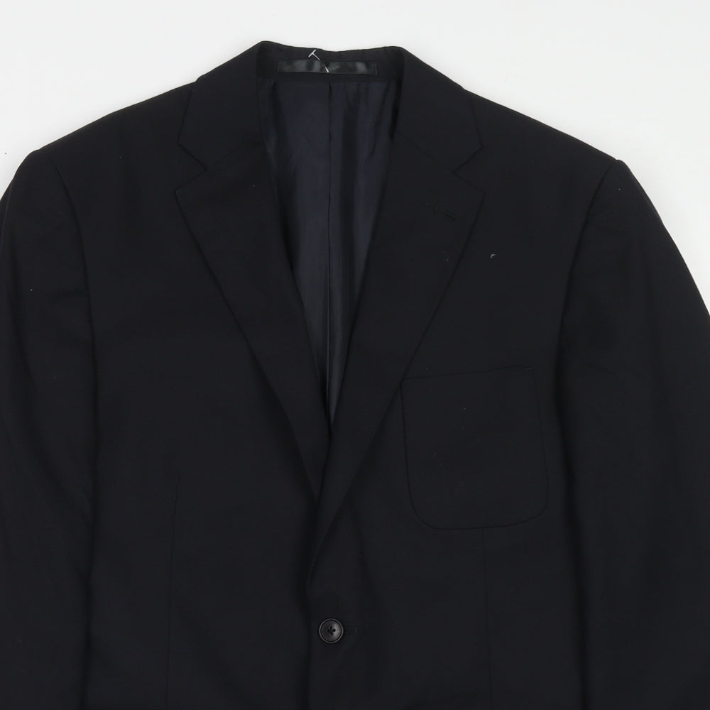 Marks and Spencer Mens Black Polyester Jacket Suit Jacket Size 40 Regular