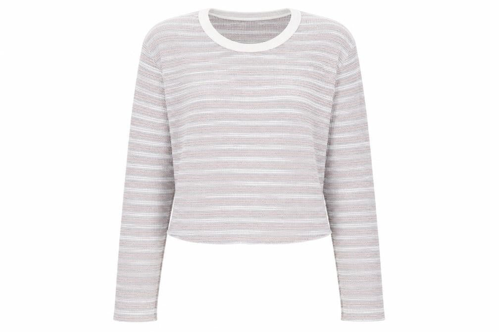 Topshop Womens Red Round Neck Striped Polyester Pullover Jumper Size 6
