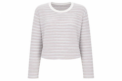 Topshop Womens Red Round Neck Striped Polyester Pullover Jumper Size 6