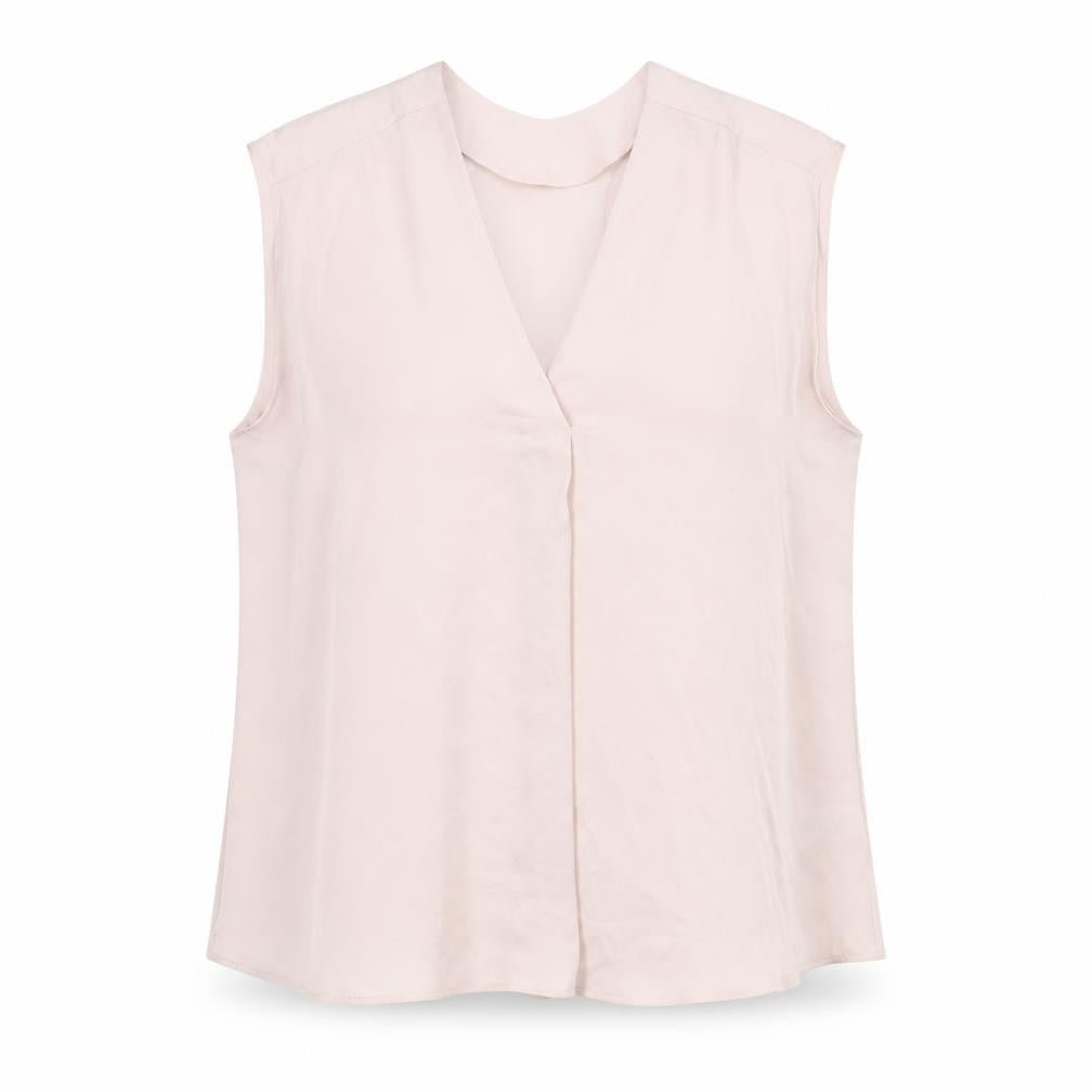 Marks & Spencer Womens Pink Polyester Basic Tank Size 10 V-Neck