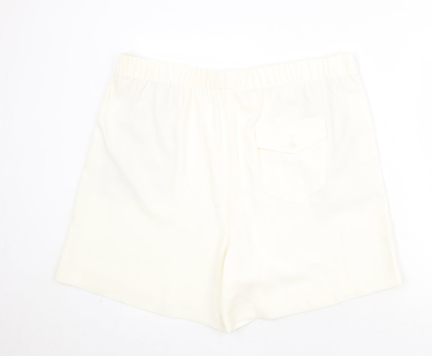 Marks and Spencer Womens Ivory Polyester Basic Shorts Size 20 Regular Pull On