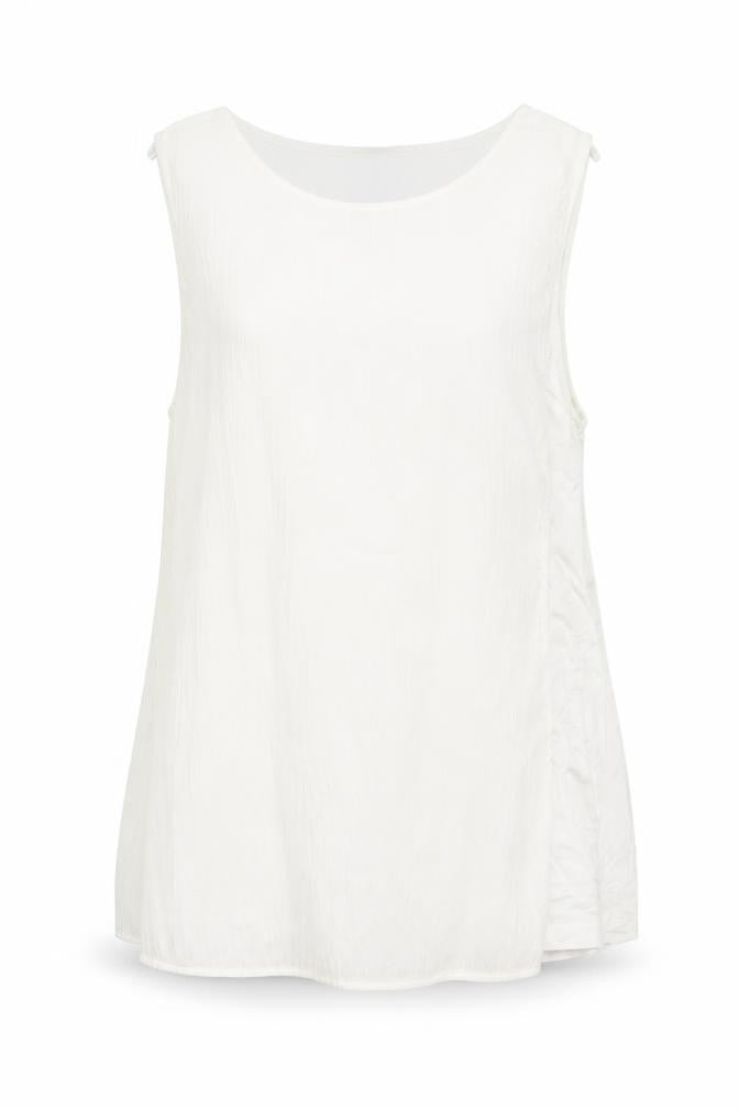 Marks & Spencer Womens Ivory Viscose Basic Tank Size 10 Boat Neck