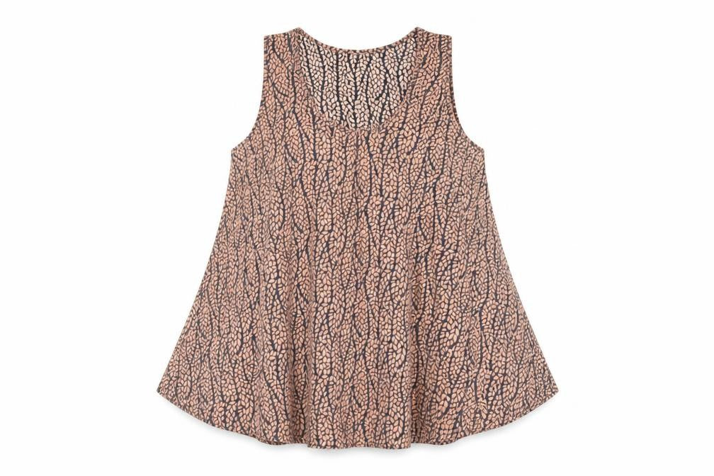 ASOS Womens Brown Geometric Polyester Basic Tank Size 14 Scoop Neck