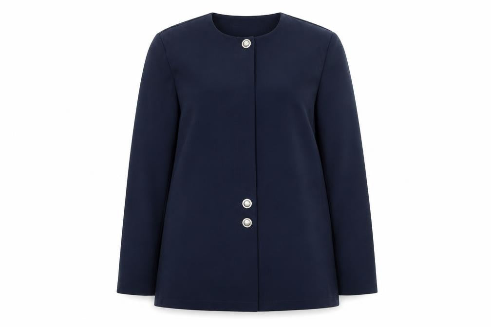 Reflections Womens Blue Jacket Blazer Size L Button