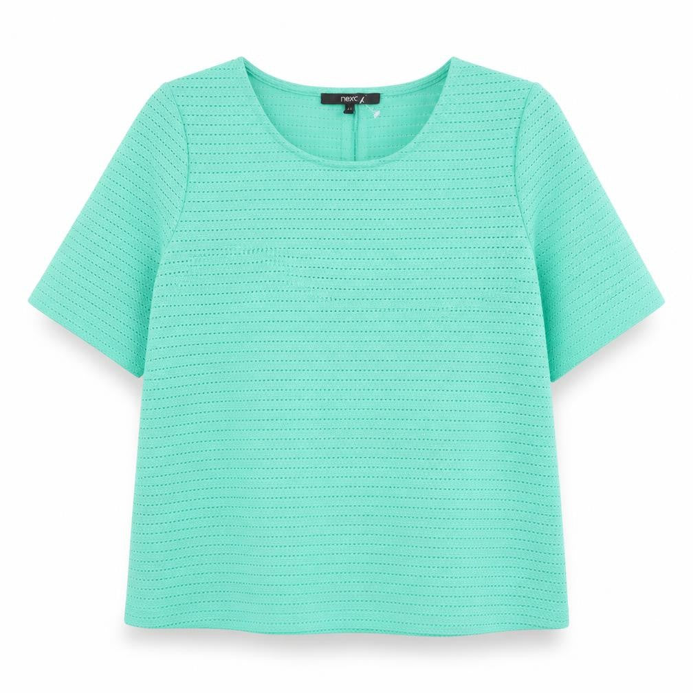 NEXT Womens Green Polyester Jersey T-Shirt Size 12 Round Neck