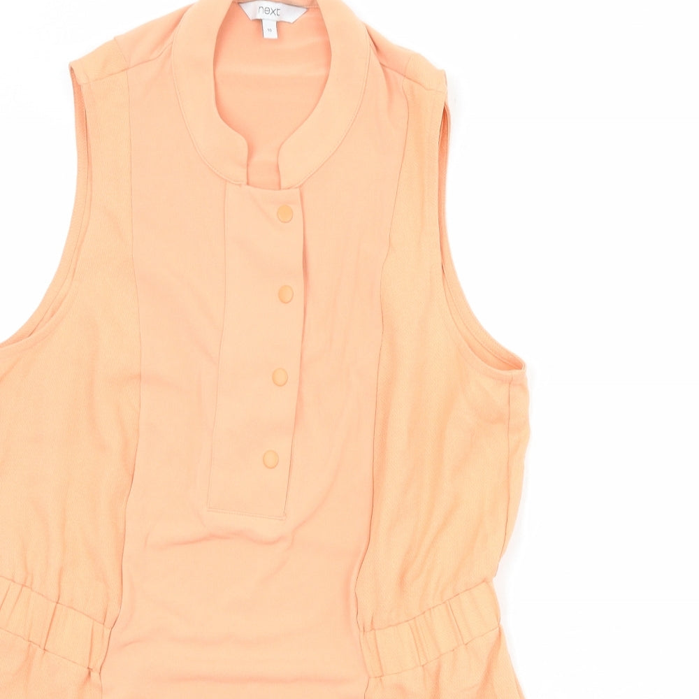 NEXT Womens Orange Polyester Basic Tank Size 10 Round Neck