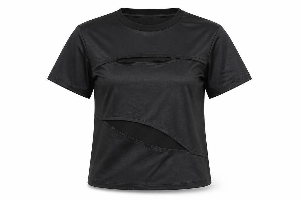 ASOS Womens Black Polyester Basic T-Shirt Size S Round Neck