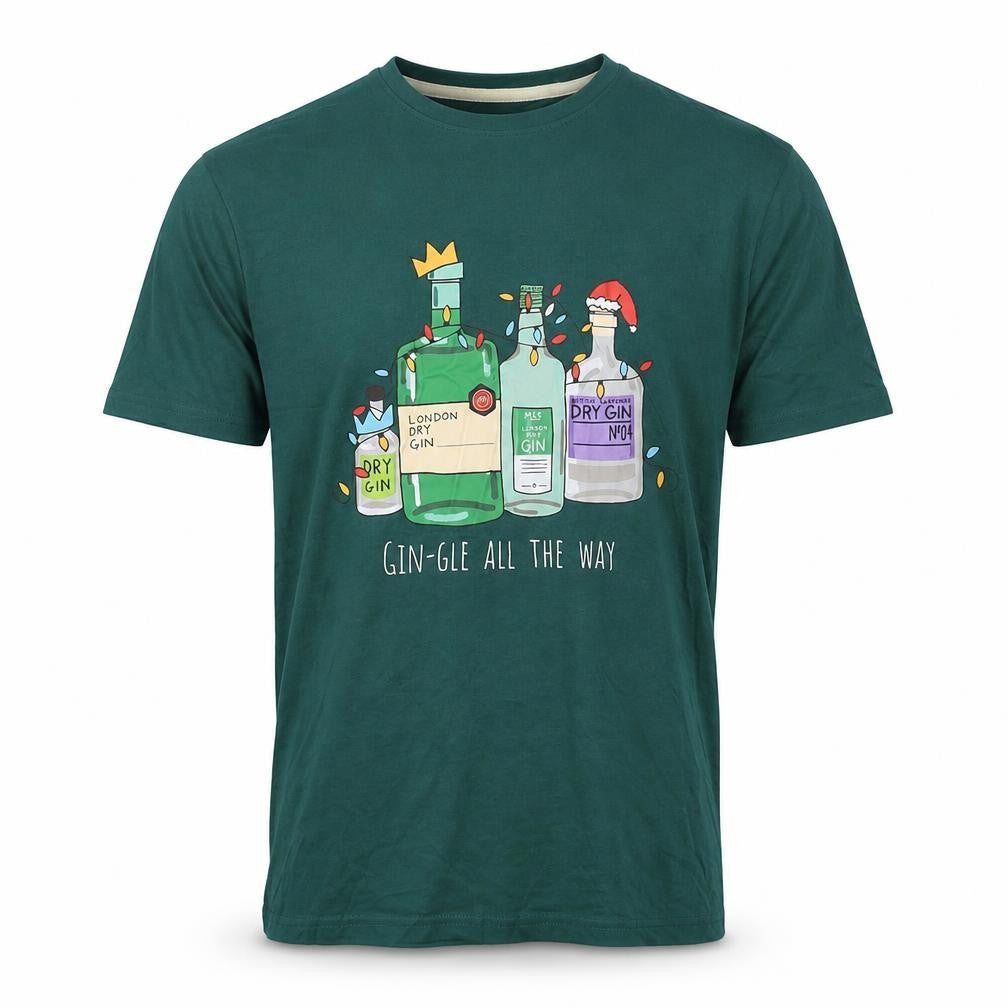 Marks & Spencer Mens Green Cotton T-Shirt Size S Round Neck - Gin-gle All The Way