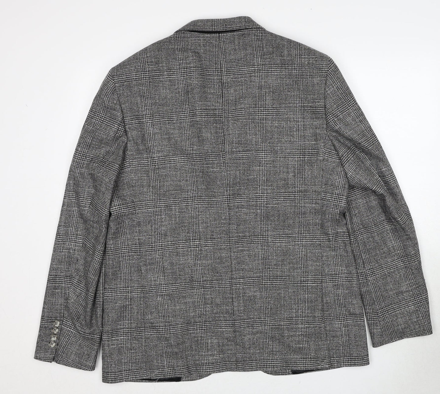 Marks and Spencer Mens Grey Plaid Viscose Jacket Suit Jacket Size 42 Regular