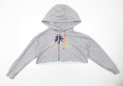 Additional front view of IVY PARK women’s grey polyester pullover hoodie, size S, pullover