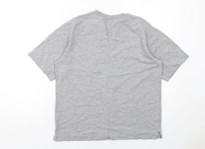 H&M Womens Grey Cotton Basic T-Shirt Size S Round Neck