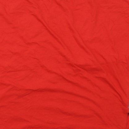 Zara Womens Red Cotton Basic T-Shirt Size S Round Neck