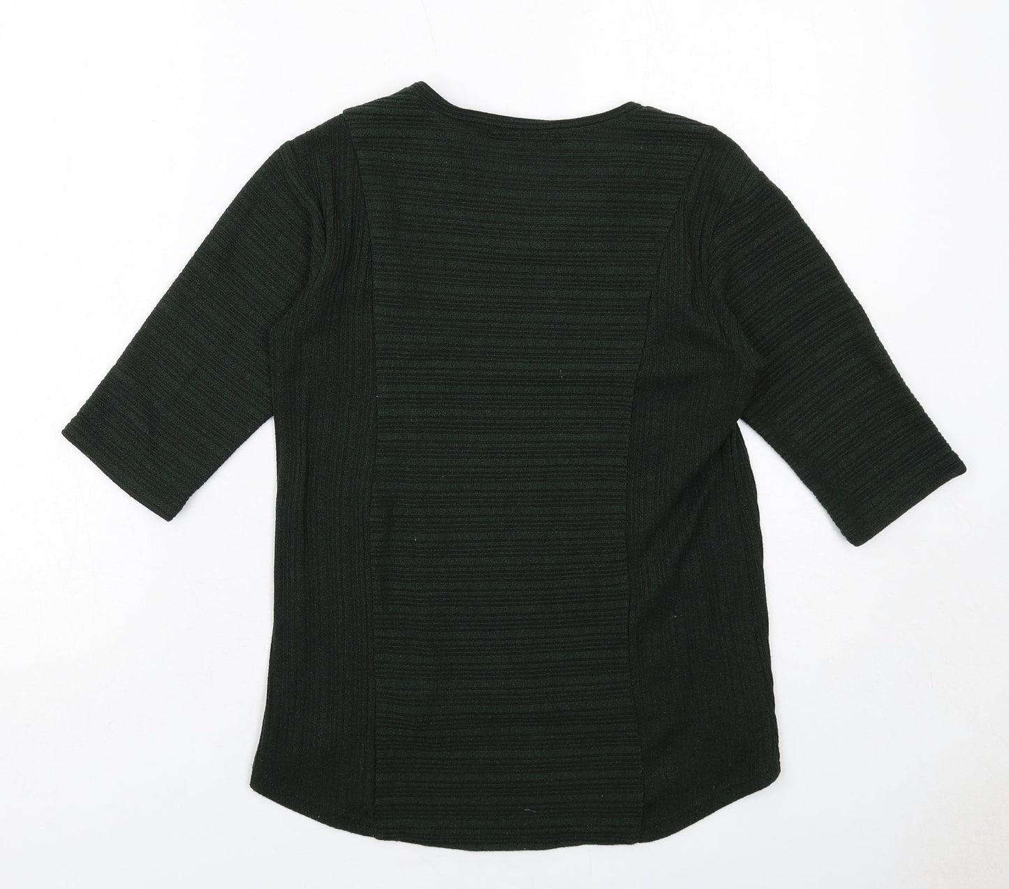 Blu Sand Womens Green V-Neck Cotton Pullover Jumper Size M