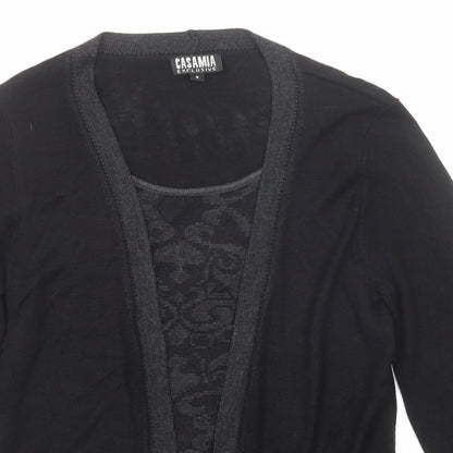 Casamia Womens Black Round Neck Geometric Viscose Pullover Jumper Size S - Twin Set