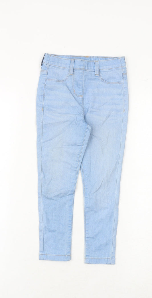 NEXT Girls Blue Cotton Tapered Jeans Size 5 Years Regular