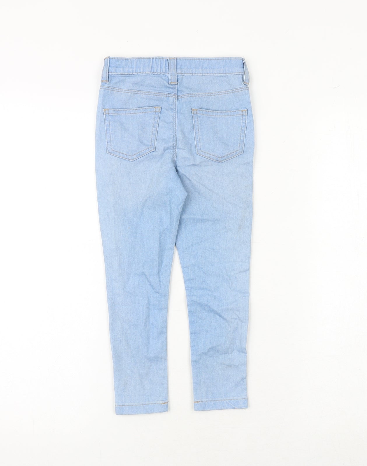 NEXT Girls Blue Cotton Tapered Jeans Size 5 Years Regular
