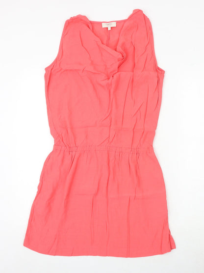 Next Womens Pink Polyester A-Line Size 12 V-Neck Pullover