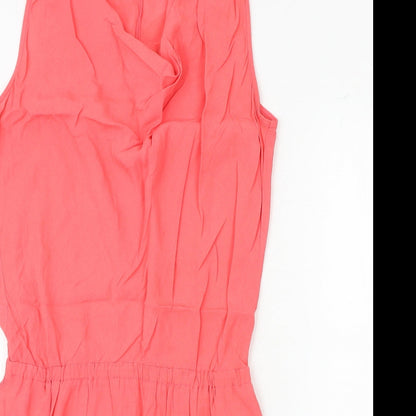 Next Womens Pink Polyester A-Line Size 12 V-Neck Pullover