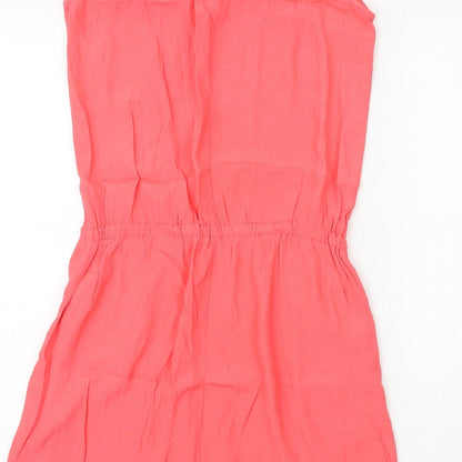 Next Womens Pink Polyester A-Line Size 12 V-Neck Pullover