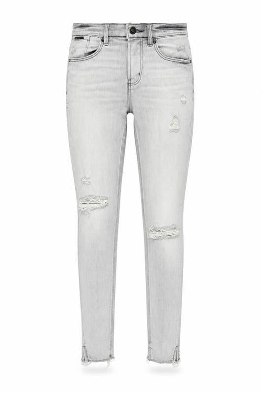 Stradivarius Womens Grey Cotton Skinny Jeans Size 6 Slim Zip
