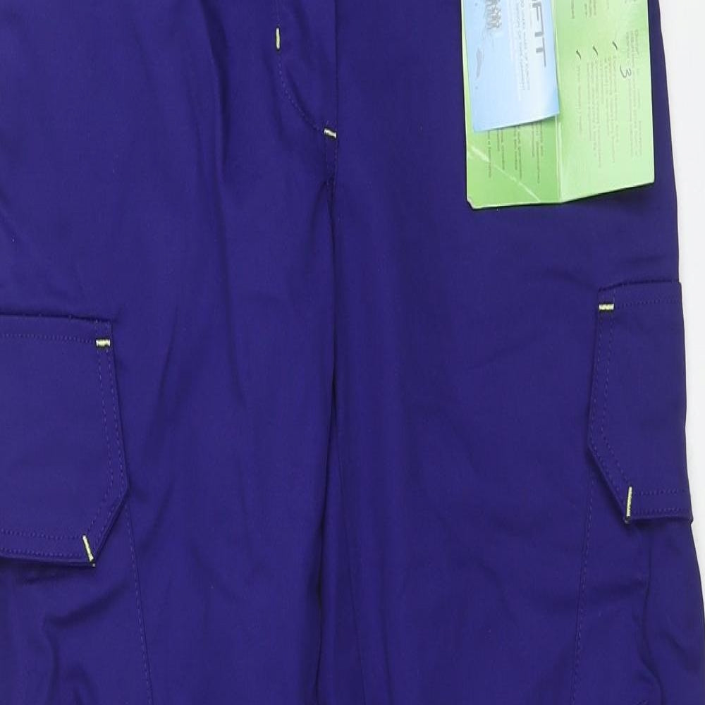 Ituri Womens Purple Cotton Cargo Trousers Size 8 Regular Zip - Workwear
