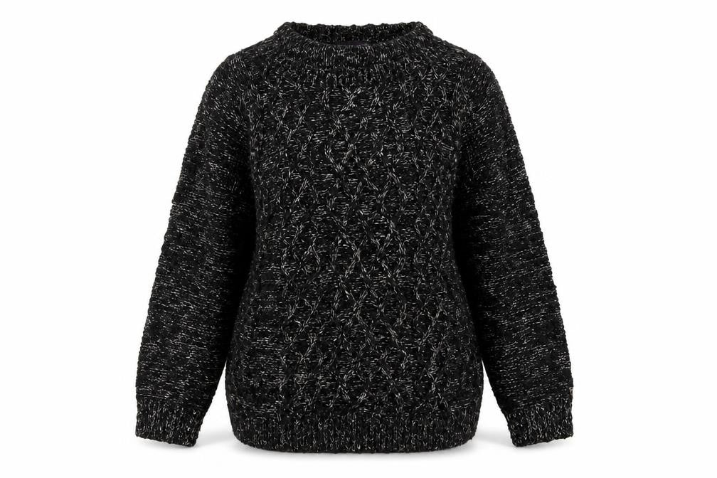 Marks & Spencer Womens Black Round Neck Cotton Pullover Jumper Size 10
