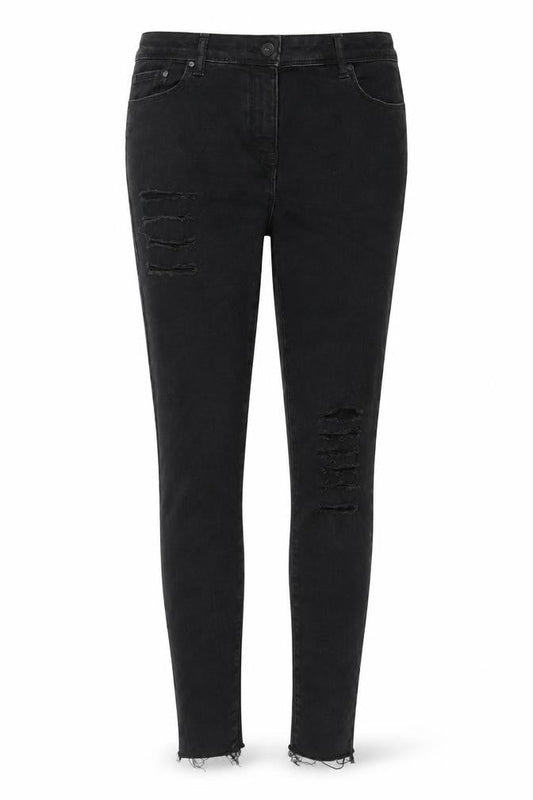 Next Womens Black Cotton Skinny Jeans Size 12 Regular Zip