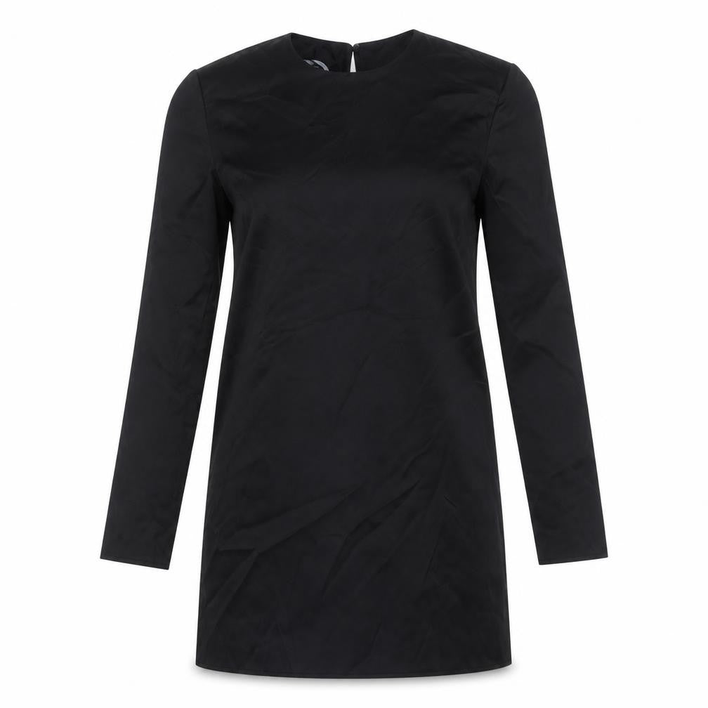 Zara Womens Black Polyester Mini Size M Boat Neck Button