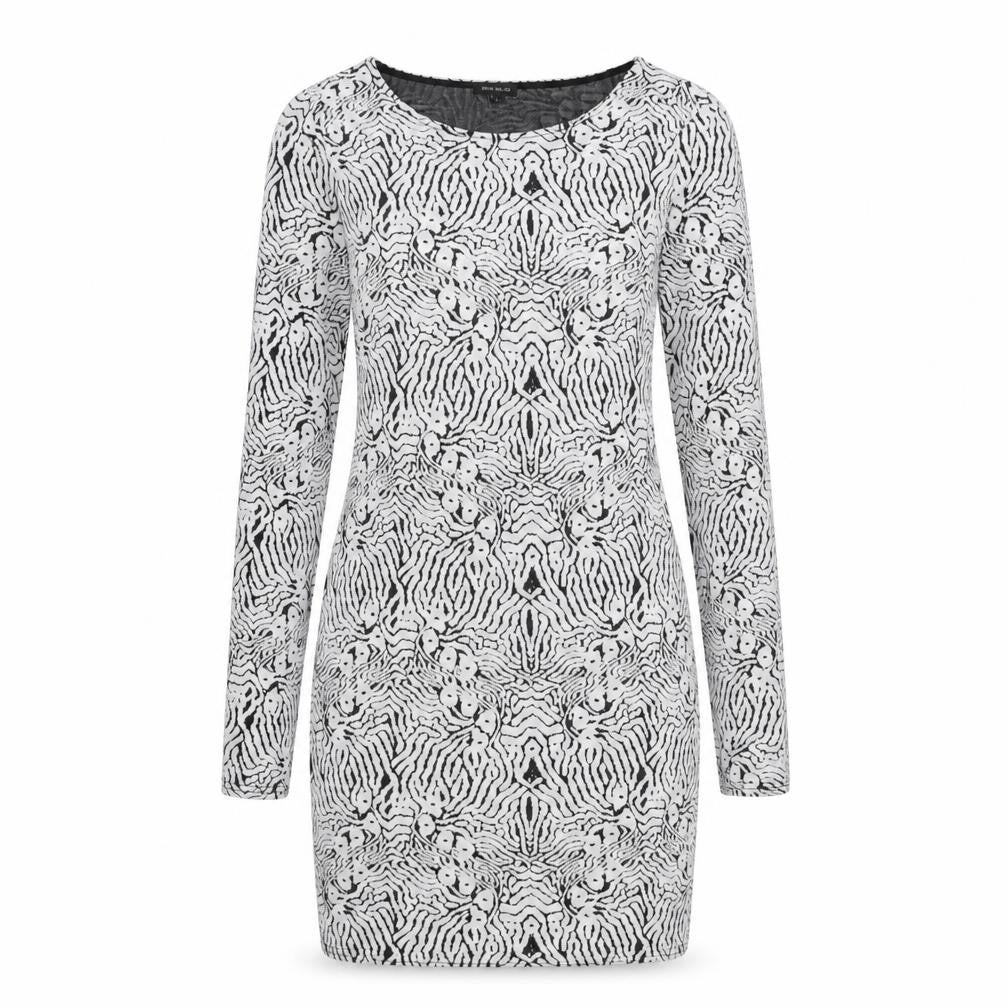 River Island Womens White Geometric Polyester Shift Size 12 Round Neck Pullover