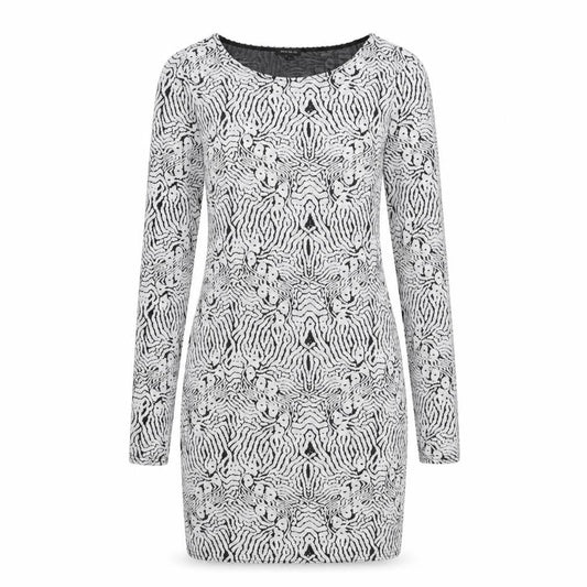 River Island Womens White Geometric Polyester Shift Size 12 Round Neck Pullover