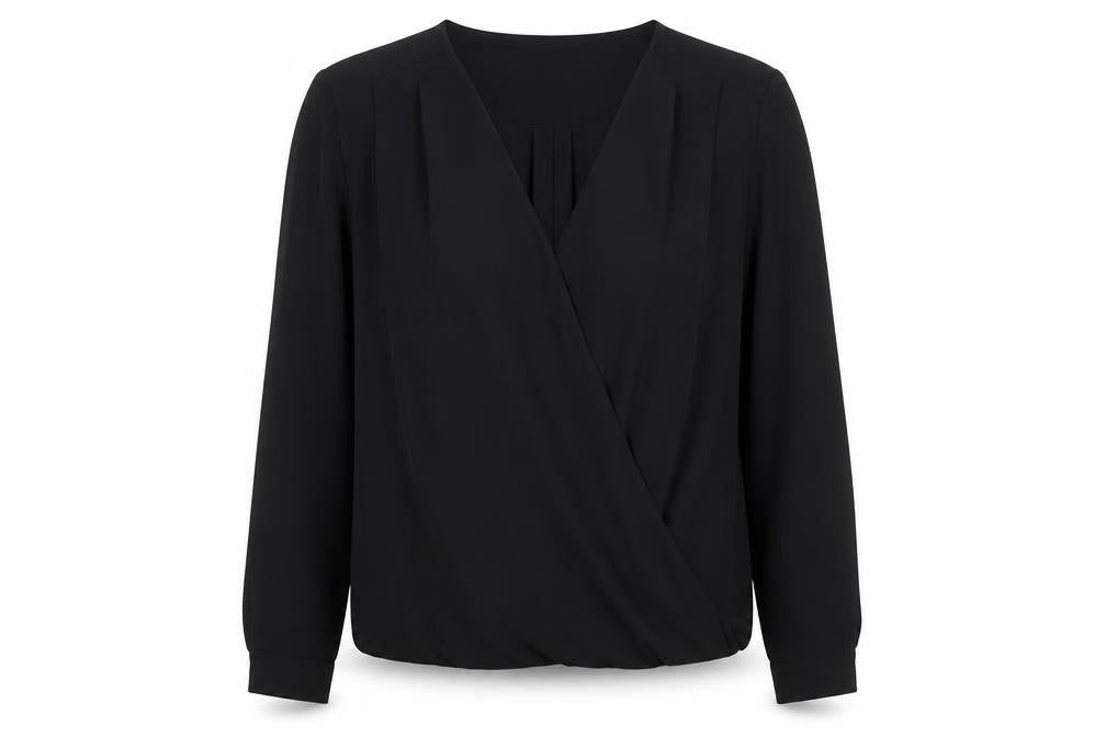 H&M Womens Black Polyester Basic Blouse Size 12 Round Neck