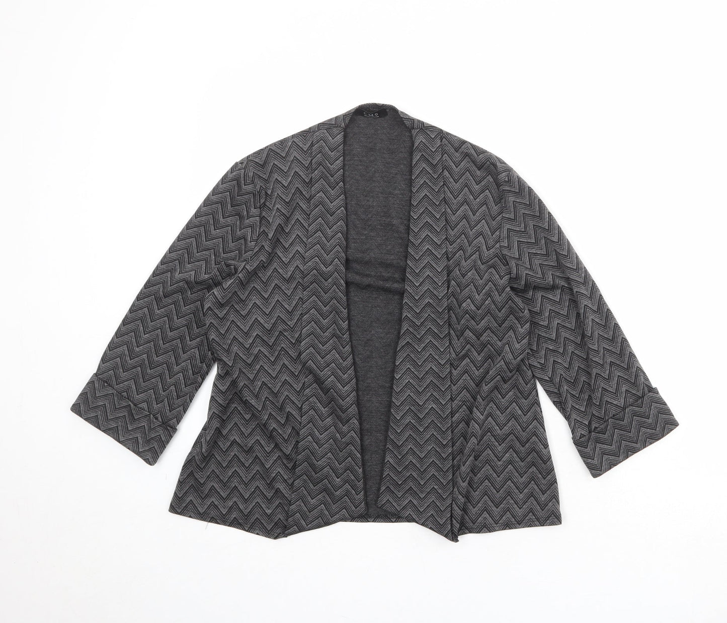 CMD Womens Grey Geometric Jacket Blazer Size M