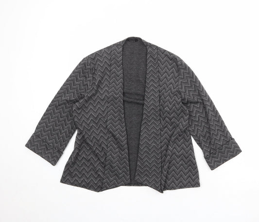CMD Womens Grey Geometric Jacket Blazer Size M