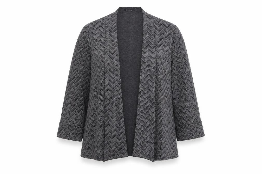 CMD Womens Grey Geometric Jacket Blazer Size M