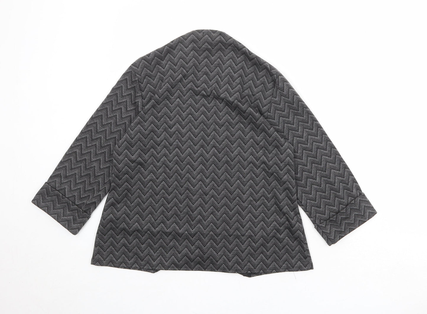 CMD Womens Grey Geometric Jacket Blazer Size M