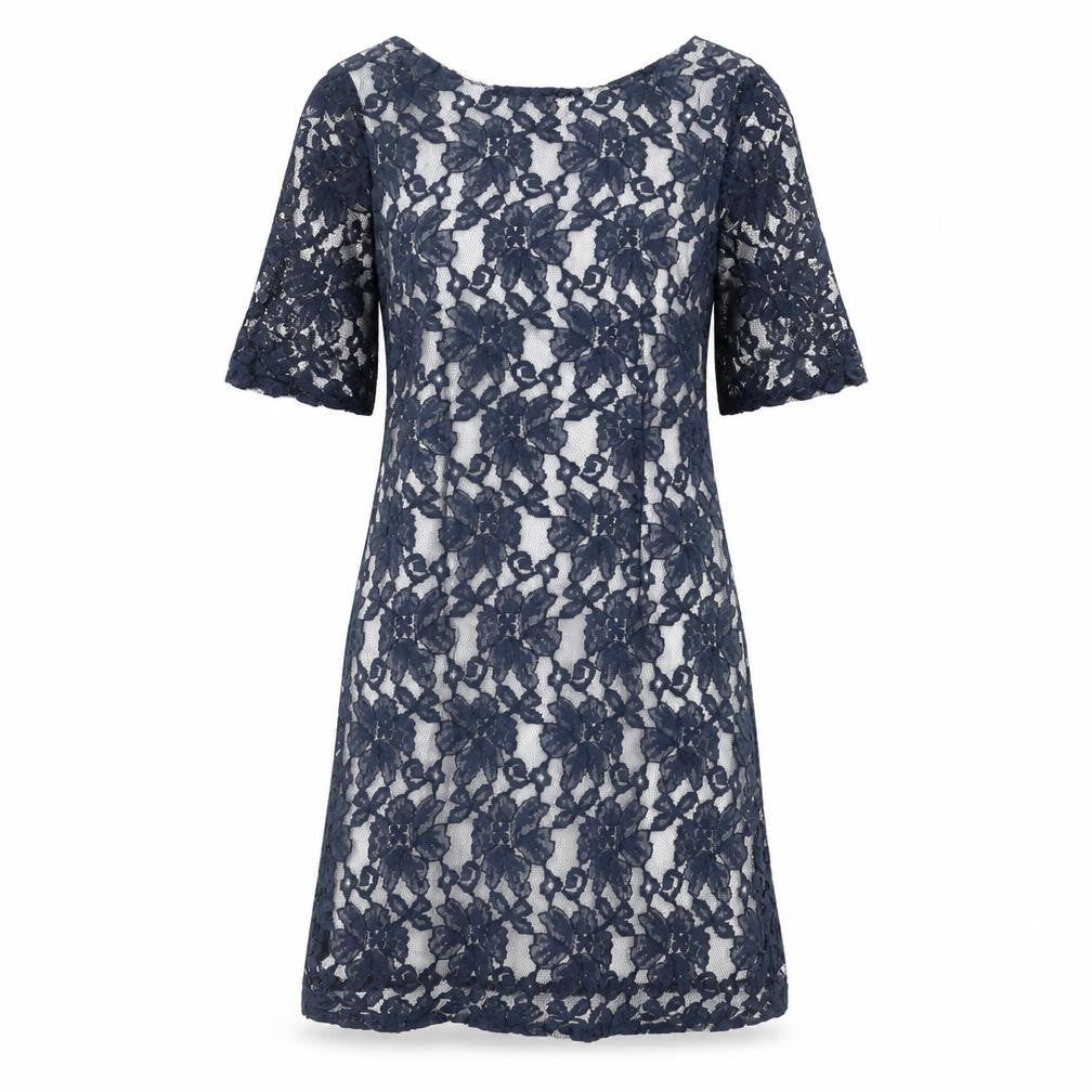 Affair Womens Blue Polyamide A-Line Size 12 Boat Neck Zip