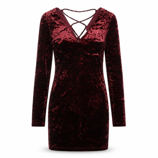Topshop Womens Red Polyester Shift Size 8 V-Neck Tie