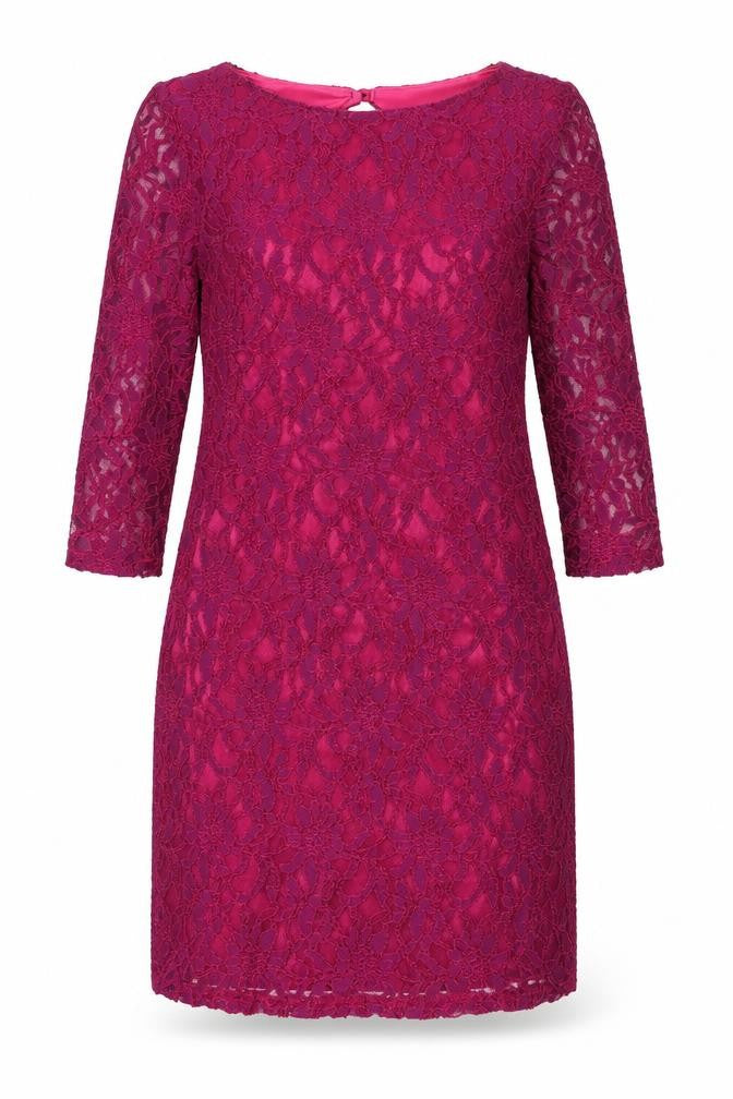 Jane Norman Womens Purple Polyester Shift Size 12 Round Neck Button - Open Back
