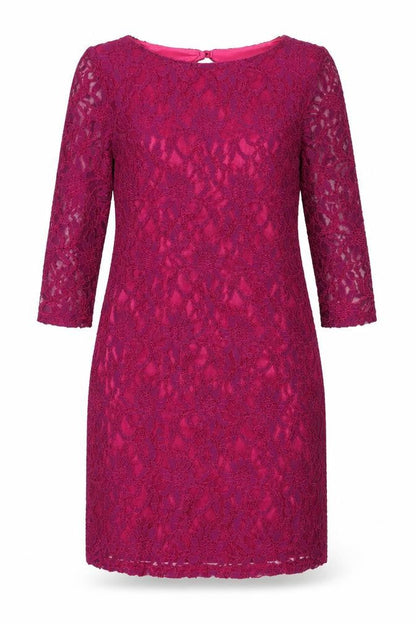 Jane Norman Womens Purple Polyester Shift Size 12 Round Neck Button - Open Back