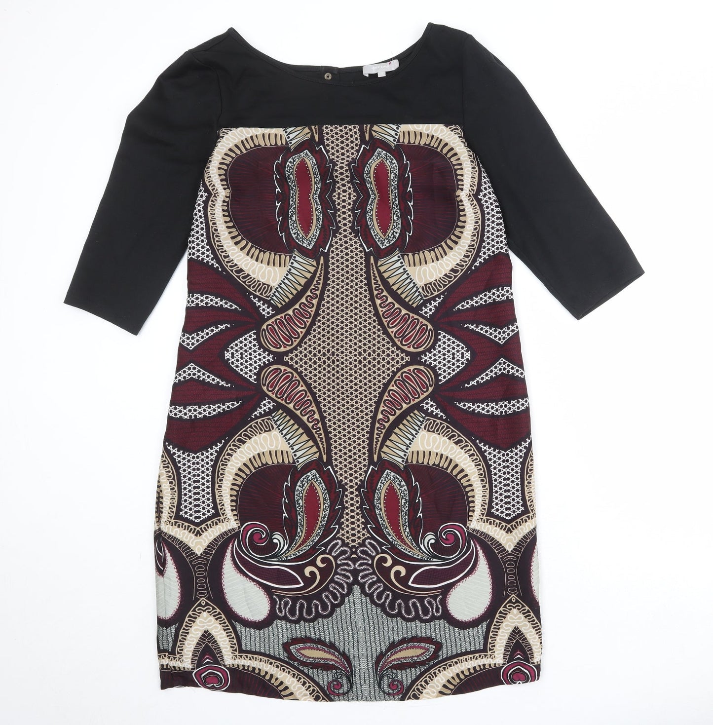 Per Una Womens Multicoloured Geometric Polyester A-Line Size 14 Round Neck Pullover
