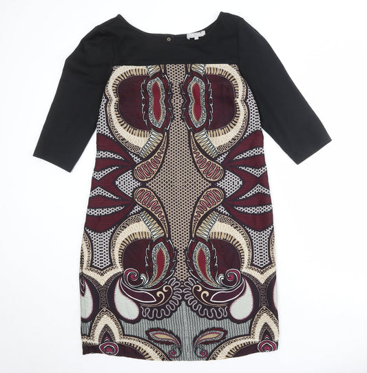 Per Una Womens Multicoloured Geometric Polyester A-Line Size 14 Round Neck Pullover