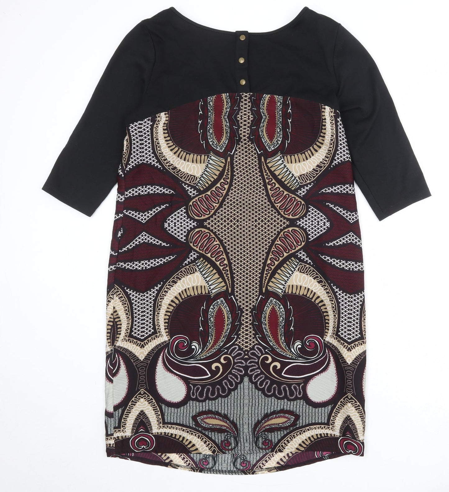 Per Una Womens Multicoloured Geometric Polyester A-Line Size 14 Round Neck Pullover