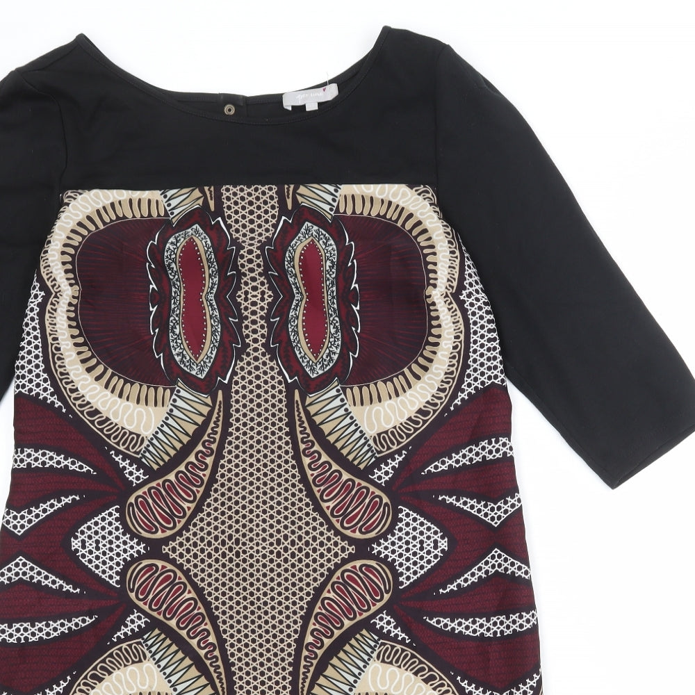 Per Una Womens Multicoloured Geometric Polyester A-Line Size 14 Round Neck Pullover