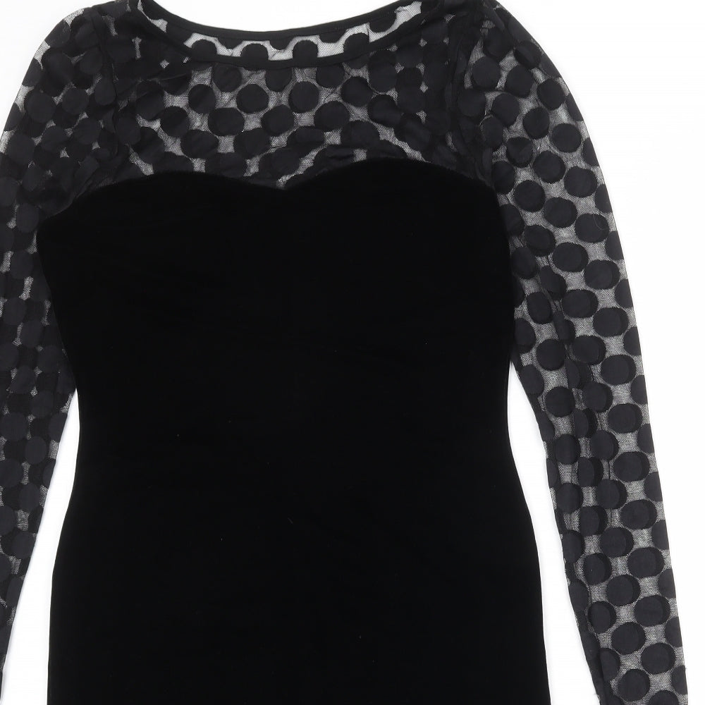 Oli Womens Black Polyester Shift Size 12 Round Neck Pullover