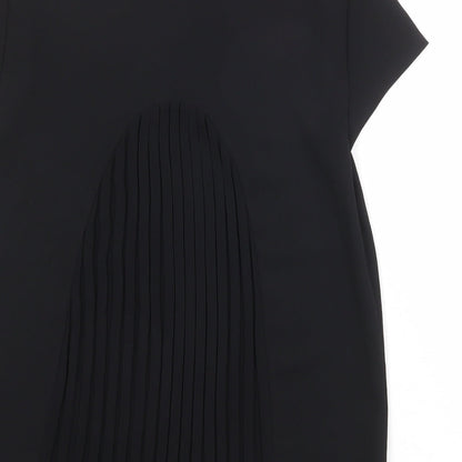 Zara Womens Black Polyester Basic T-Shirt Size M Round Neck
